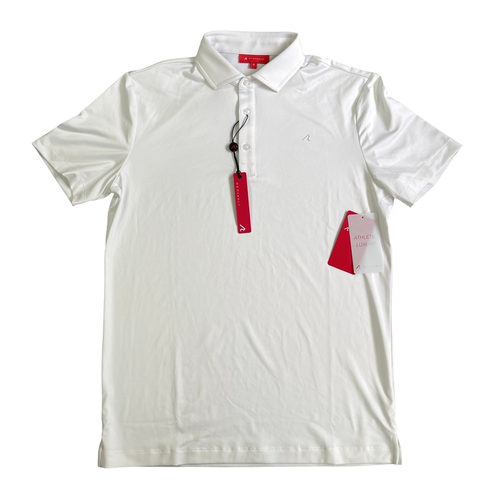 Redvanley Alpine Performance Golf Polo Mens Small Bright White Stretch NWT $95